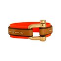 Pulsera Cuero Naranja Color Oro Pulsera Cuero Naranja Color Oro